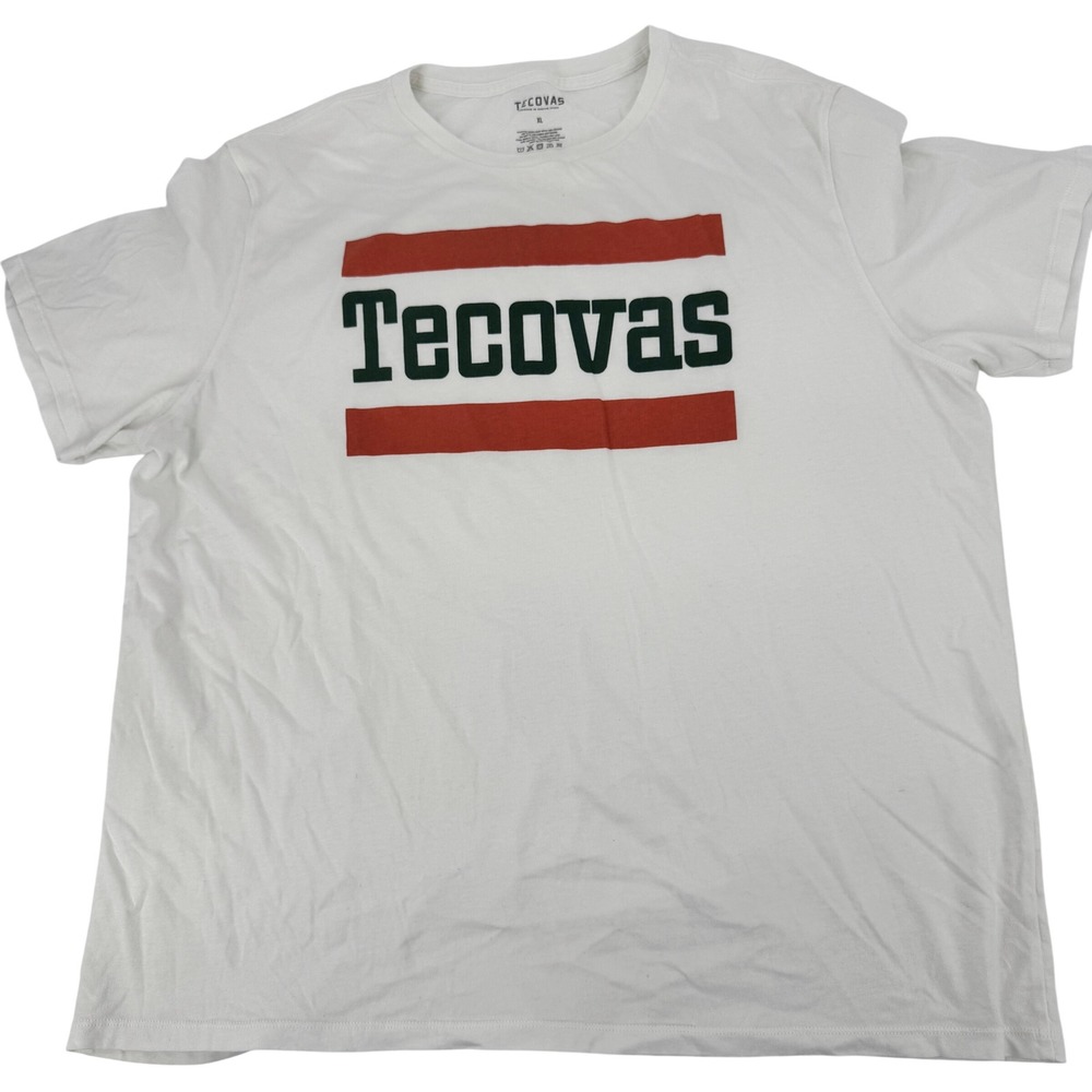 Tecovas Graphic T-Shirt Mens XL White Pima Cotton Blend Austin Texas Logo Tee